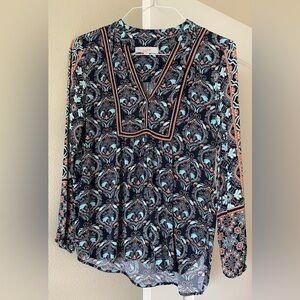 Long sleeve print tunic top